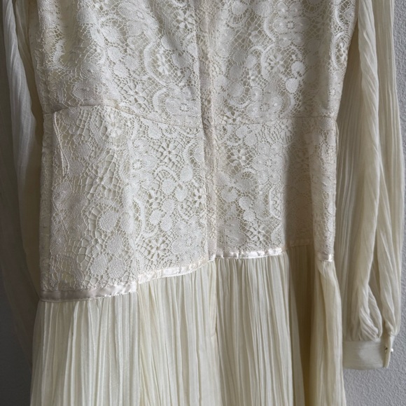 Vintage 1970s Gunne Sax Cream Lace Poet's Dress Tiered Long Sleeve Cottagecore - Picture 9 of 16